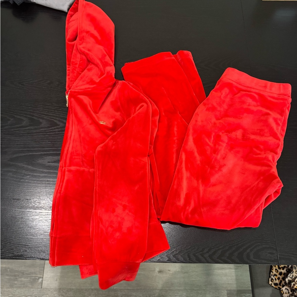 Juicy Couture Red Velour Track Suit